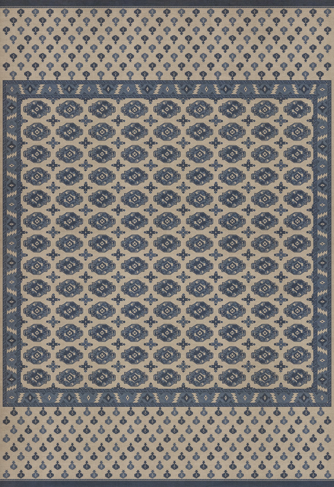 Persian Bazaar - Chuval Gul - Safin 120x175 Vintage Vinyl Floorcloth