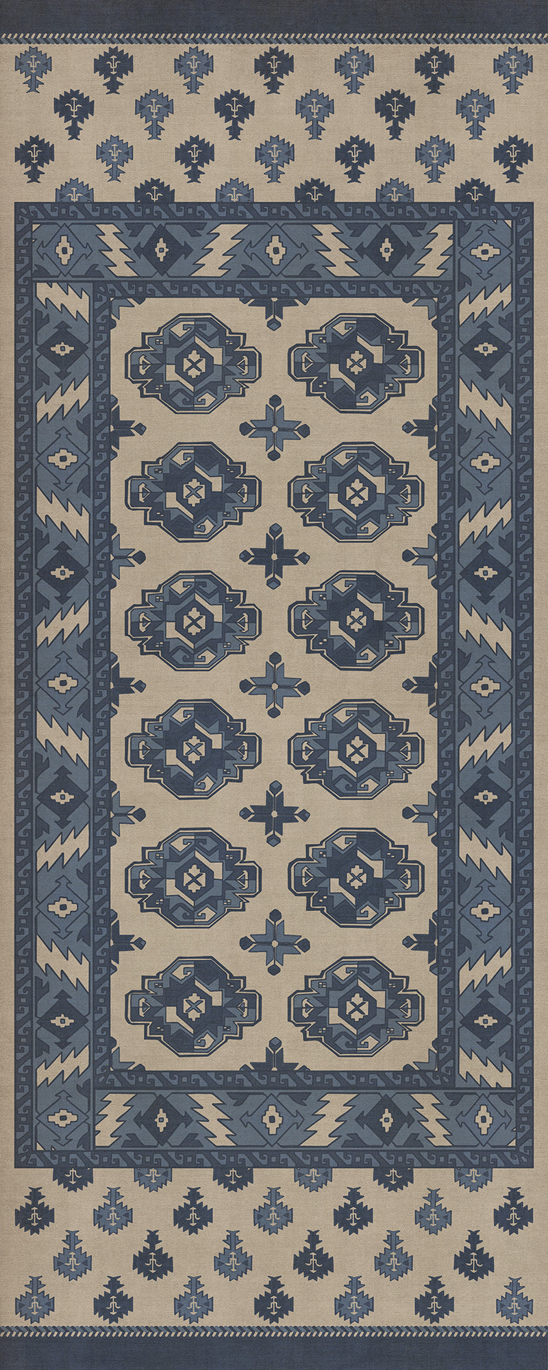 Persian Bazaar - Chuval Gul - Safin 36x90 Vintage Vinyl Floorcloth