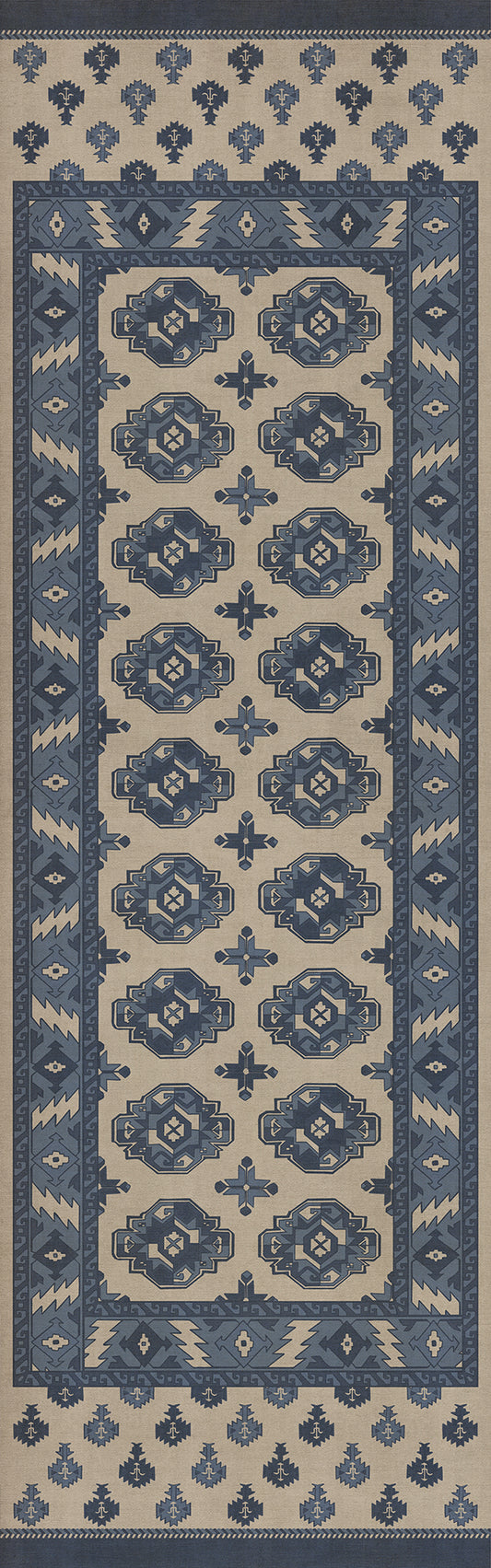 Persian Bazaar - Chuval Gul - Safin 36x115 Vintage Vinyl Floorcloth