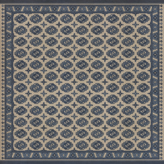 Persian Bazaar - Chuval Gul - Safin 120x120 Vintage Vinyl Floorcloth