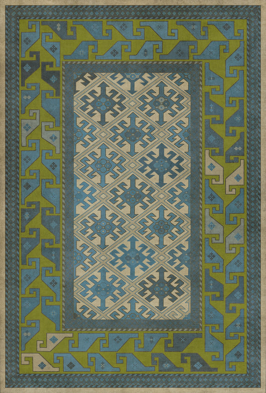 Persian Bazaar - Daghestan - Babki 38x56 Vintage Vinyl Floorcloth