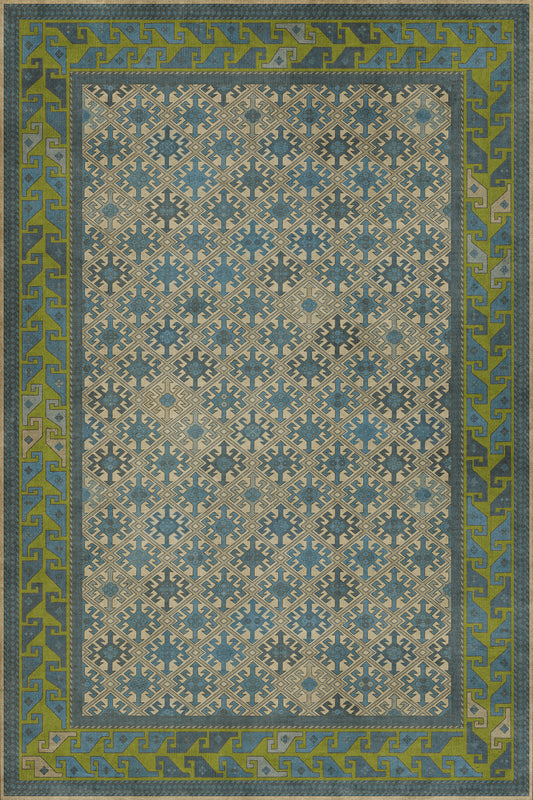 Persian Bazaar - Daghestan - Babki 72x108 Vintage Vinyl Floorcloth