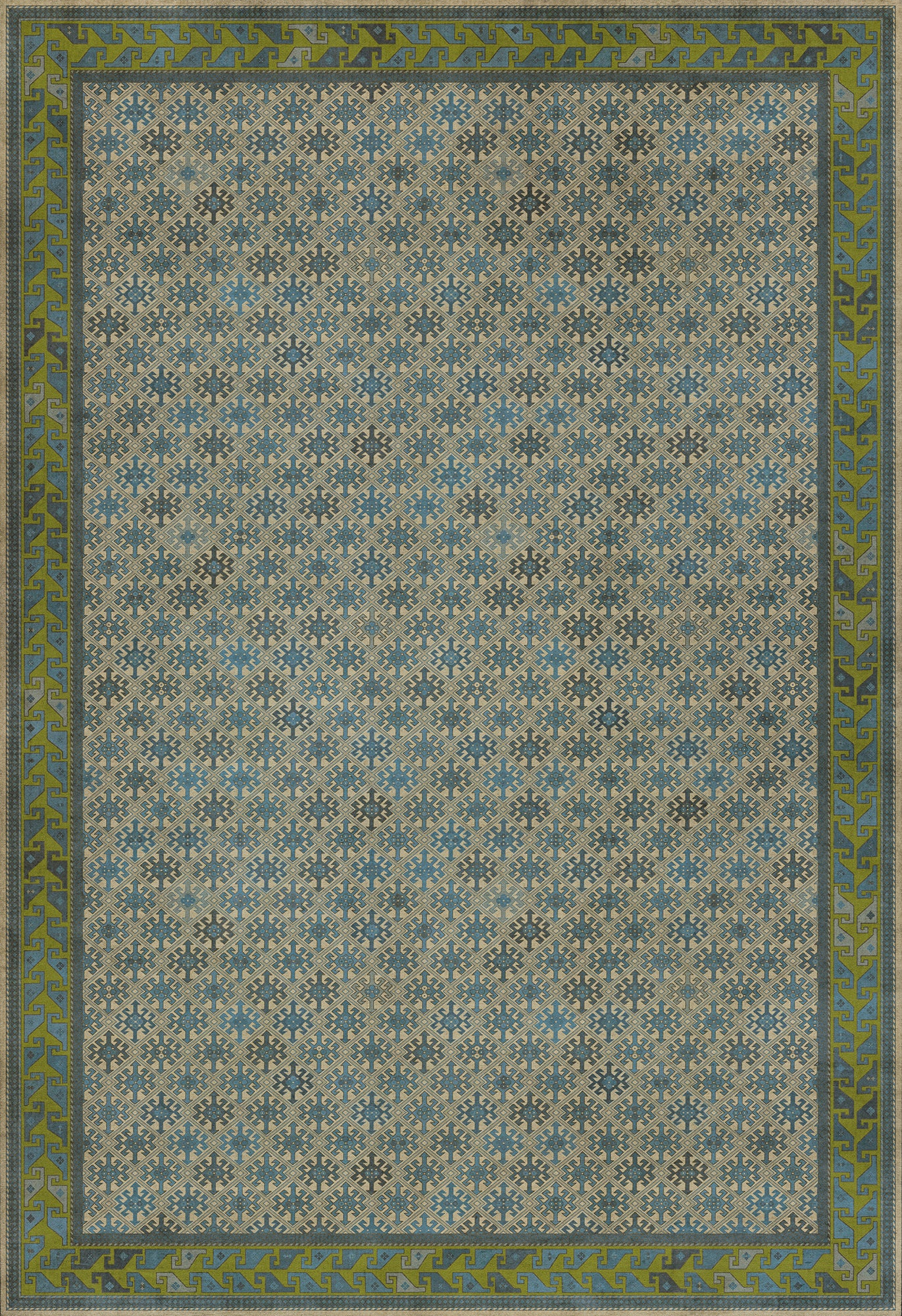 Persian Bazaar - Daghestan - Babki 120x175 Vintage Vinyl Floorcloth