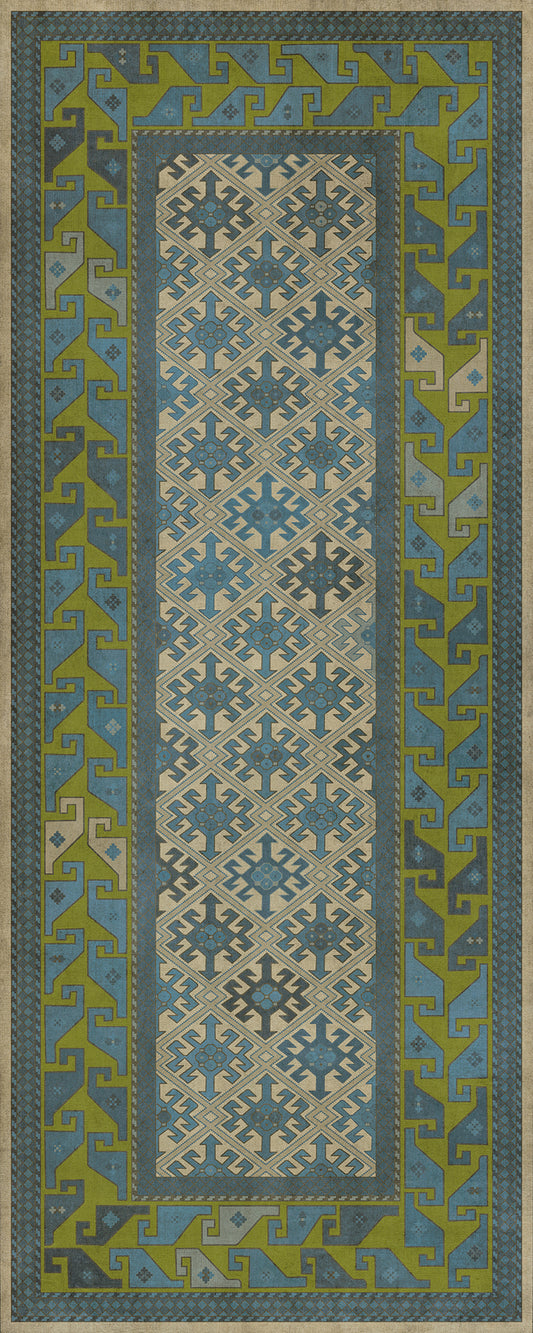 Persian Bazaar - Daghestan - Babki 36x90 Vintage Vinyl Floorcloth