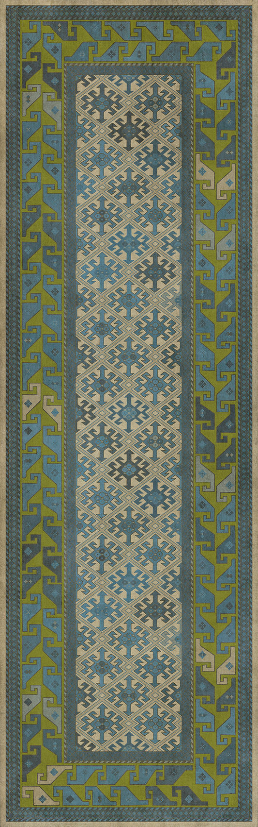 Persian Bazaar - Daghestan - Babki 36x115 Vintage Vinyl Floorcloth