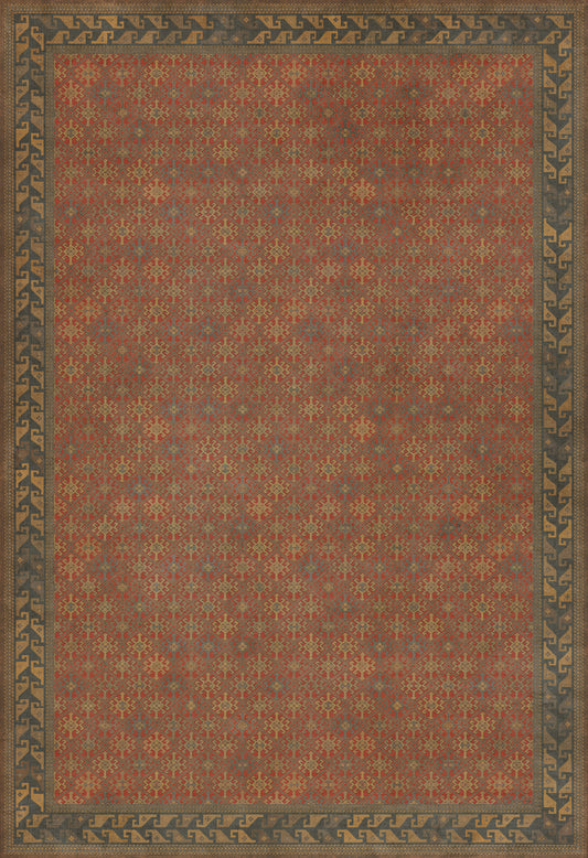 Persian Bazaar - Daghestan - Bazara Net 120x175 Vintage Vinyl Floorcloth