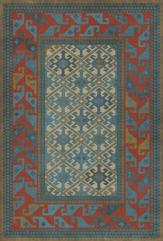 Persian Bazaar - Daghestan - Kruta 38x56 Vintage Vinyl Floorcloth