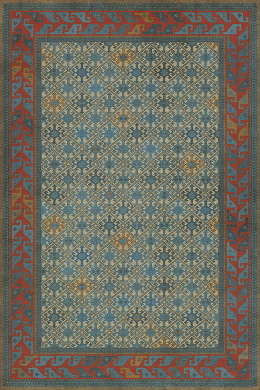 Persian Bazaar - Daghestan - Kruta 72x108 Vintage Vinyl Floorcloth