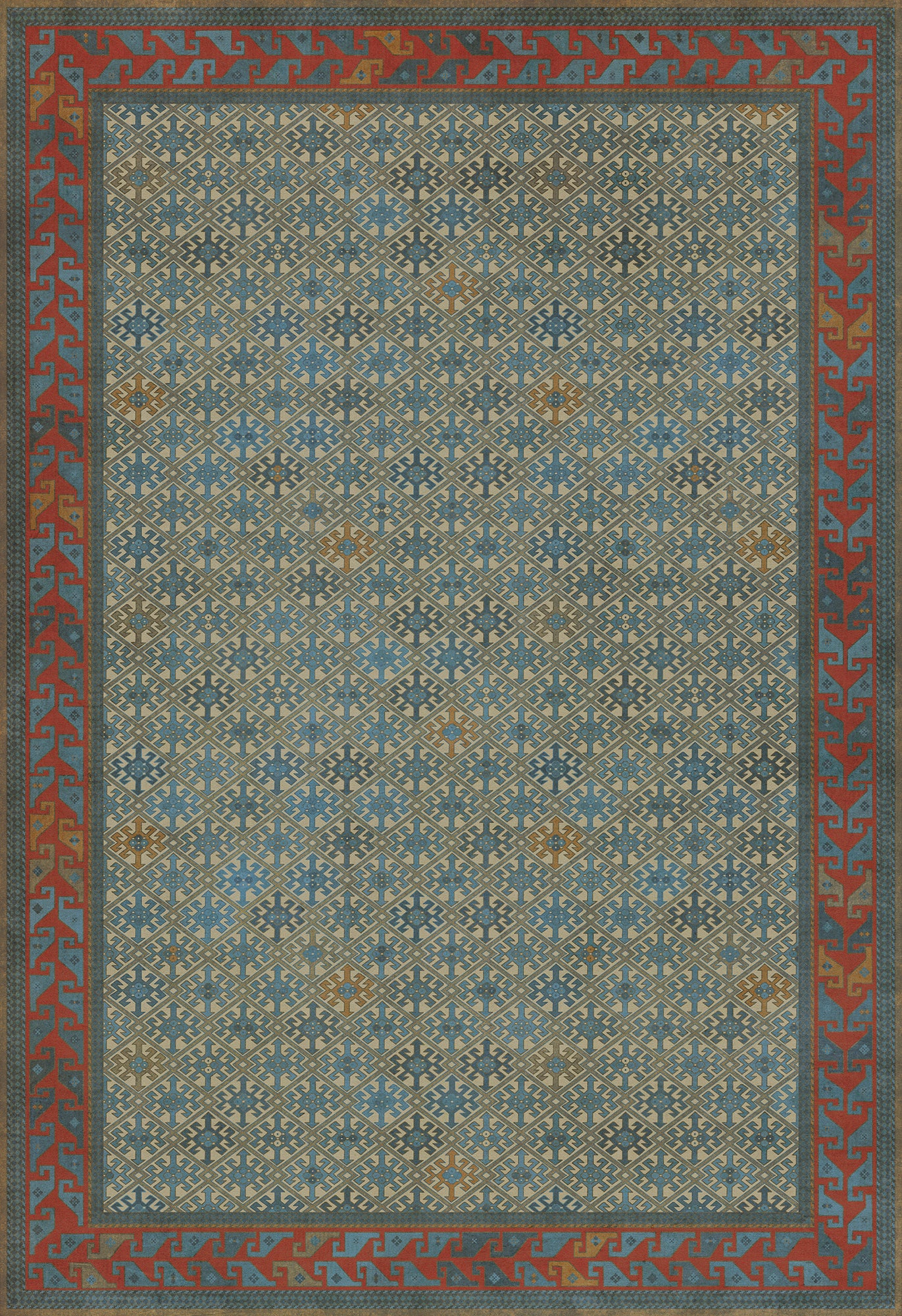 Persian Bazaar - Daghestan - Kruta 96x140 Vintage Vinyl Floorcloth