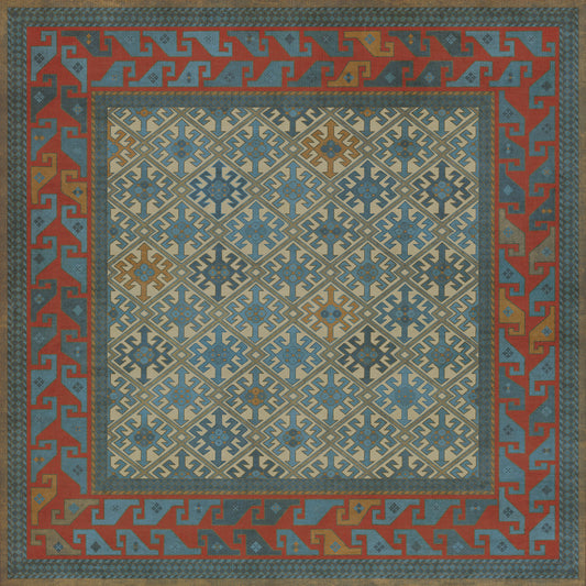 Persian Bazaar - Daghestan - Kruta 60x60 Vintage Vinyl Floorcloth