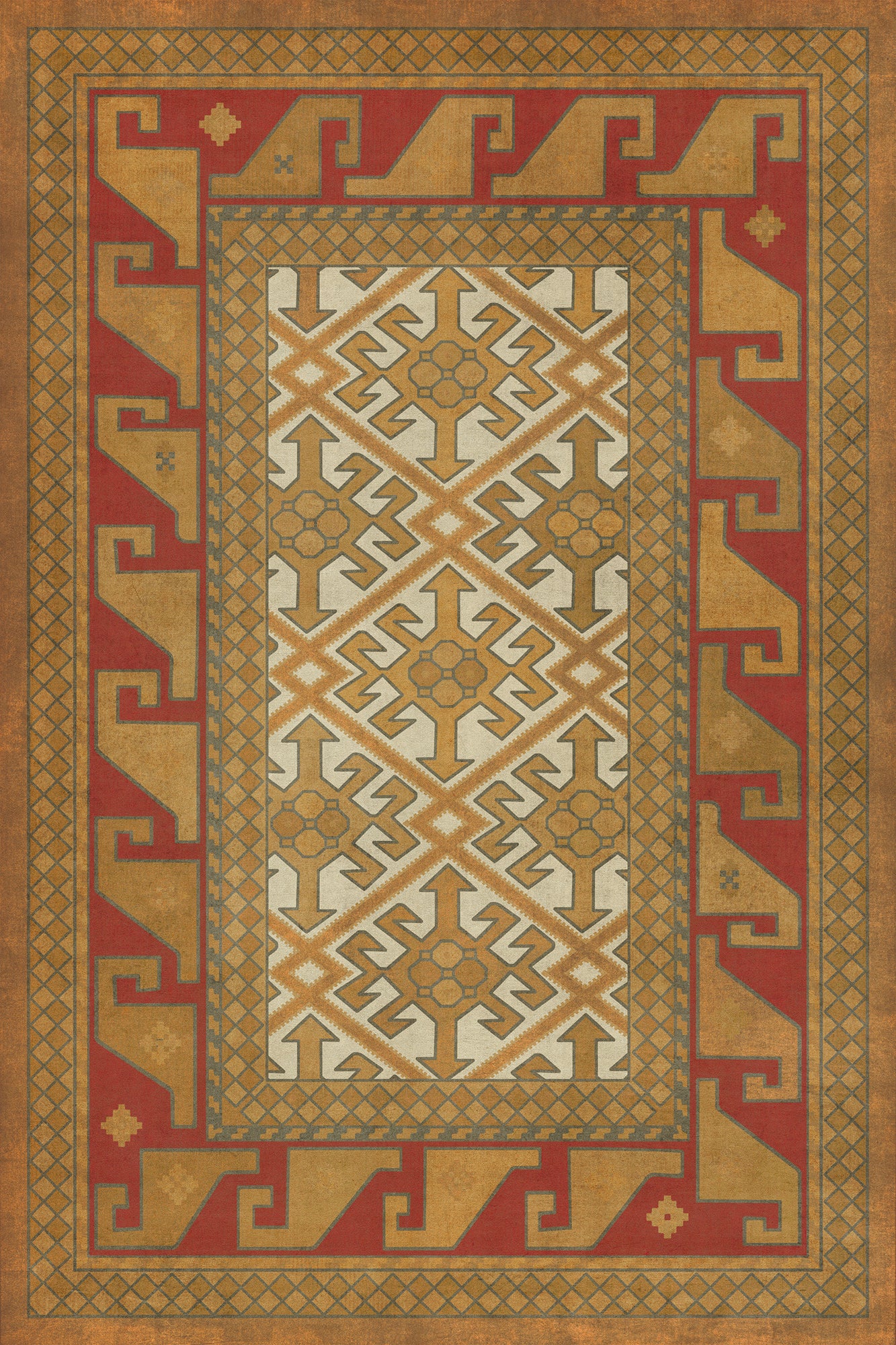 Persian Bazaar - Daghestan - Oolibka 24x36 Vintage Vinyl Floorcloth