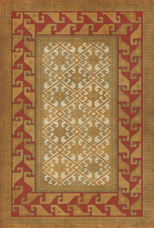 Persian Bazaar - Daghestan - Oolibka 38x56 Vintage Vinyl Floorcloth
