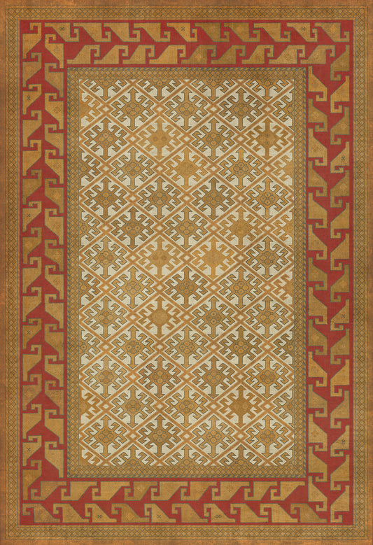 Persian Bazaar - Daghestan - Oolibka 52x76 Vintage Vinyl Floorcloth