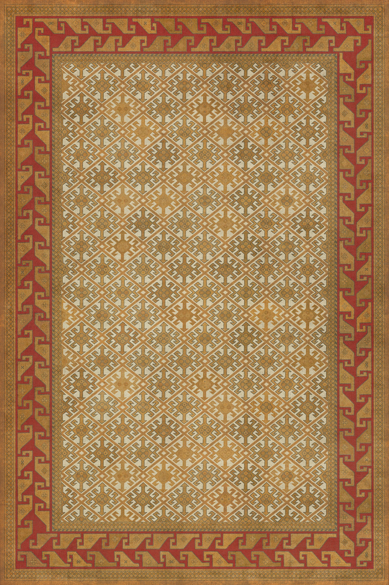 Persian Bazaar - Daghestan - Oolibka 72x108 Vintage Vinyl Floorcloth