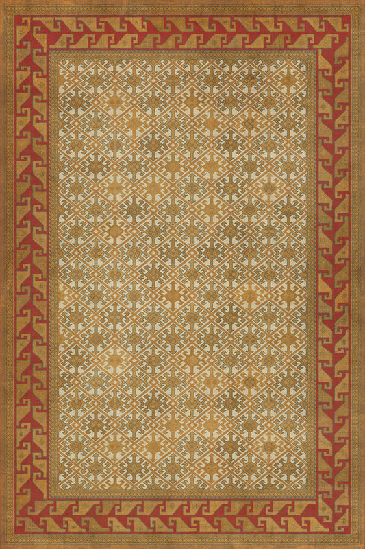 Persian Bazaar - Daghestan - Oolibka 72x108 Vintage Vinyl Floorcloth