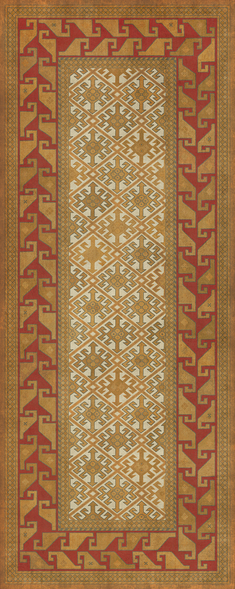 Persian Bazaar - Daghestan - Oolibka 36x90 Vintage Vinyl Floorcloth