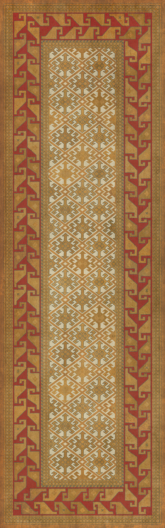 Persian Bazaar - Daghestan - Oolibka 36x115 Vintage Vinyl Floorcloth