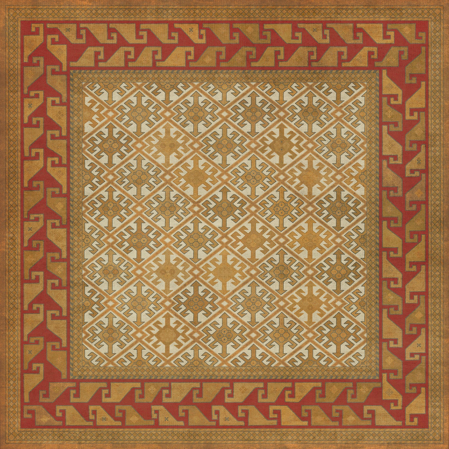 Persian Bazaar - Daghestan - Oolibka 60x60 Vintage Vinyl Floorcloth