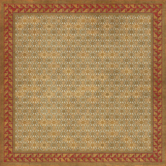 Persian Bazaar - Daghestan - Oolibka 120x120 Vintage Vinyl Floorcloth