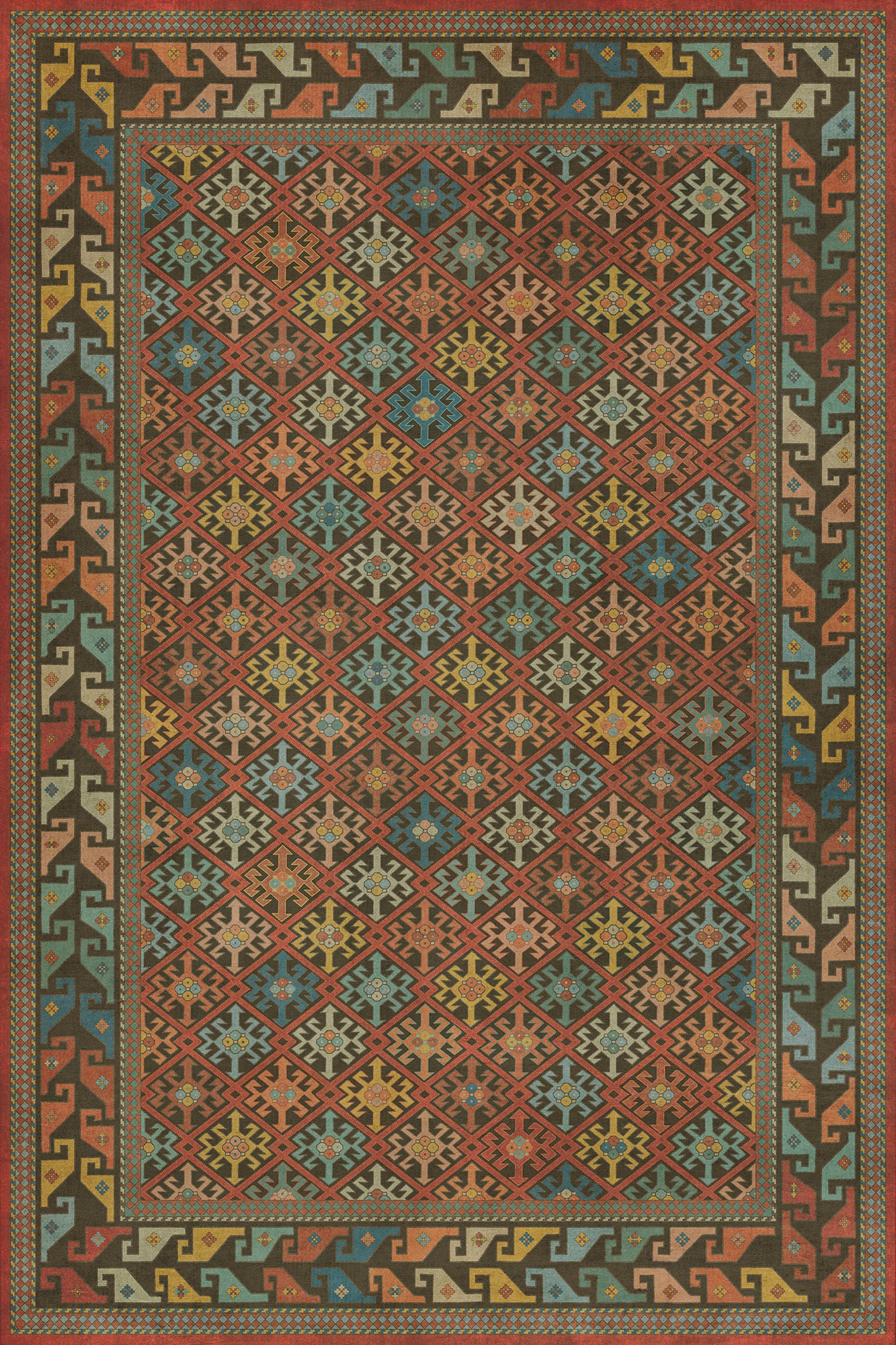 Persian Bazaar - Daghestan - Vedma 72x108 Vintage Vinyl Floorcloth