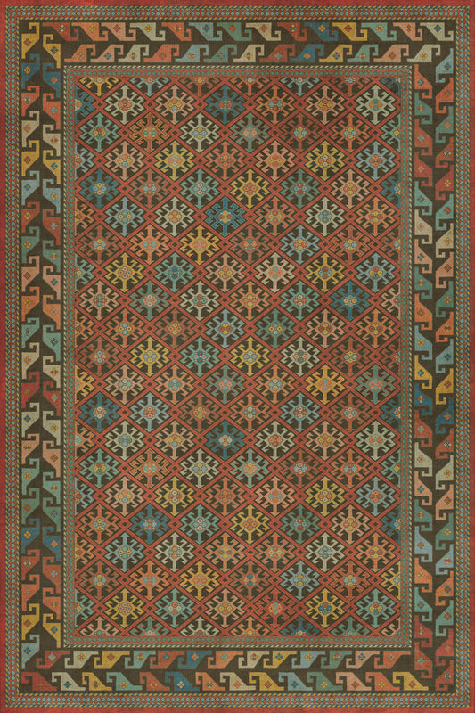 Persian Bazaar - Daghestan - Vedma 72x108 Vintage Vinyl Floorcloth
