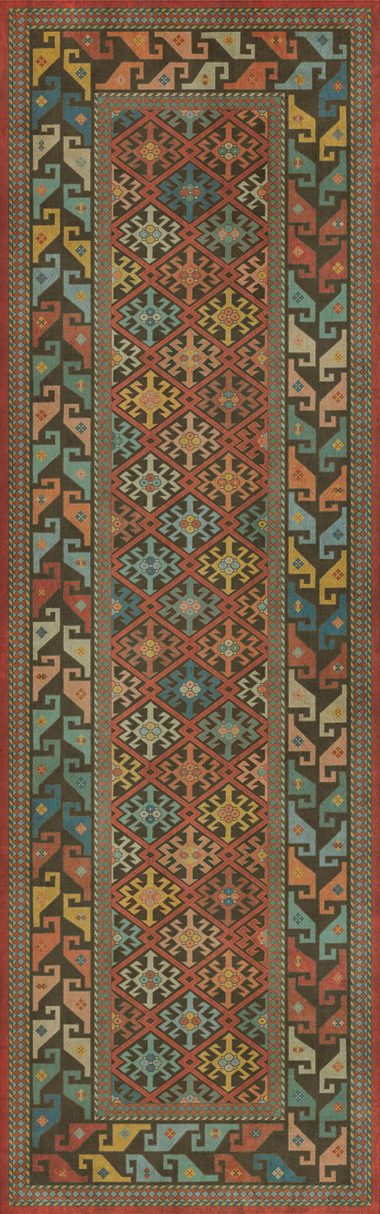 Persian Bazaar - Daghestan - Vedma 36x115 Vintage Vinyl Floorcloth