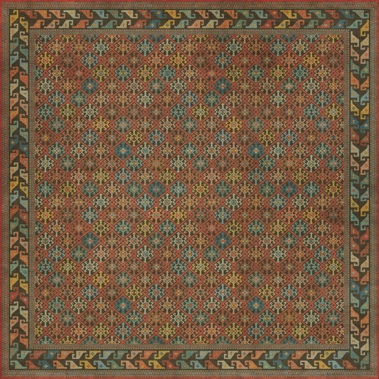 Persian Bazaar - Daghestan - Vedma 120x120 Vintage Vinyl Floorcloth
