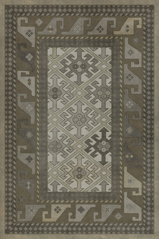 Persian Bazaar - Daghestan - Vokzal 24x36 Vintage Vinyl Floorcloth