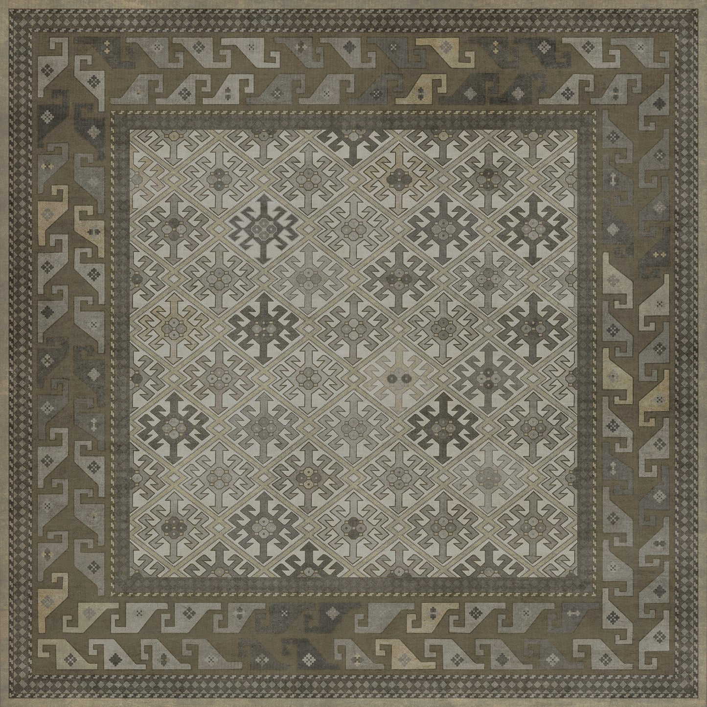 Persian Bazaar - Daghestan - Vokzal 60x60 Vintage Vinyl Floorcloth