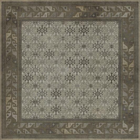 Persian Bazaar - Daghestan - Vokzal 72x72 Vintage Vinyl Floorcloth