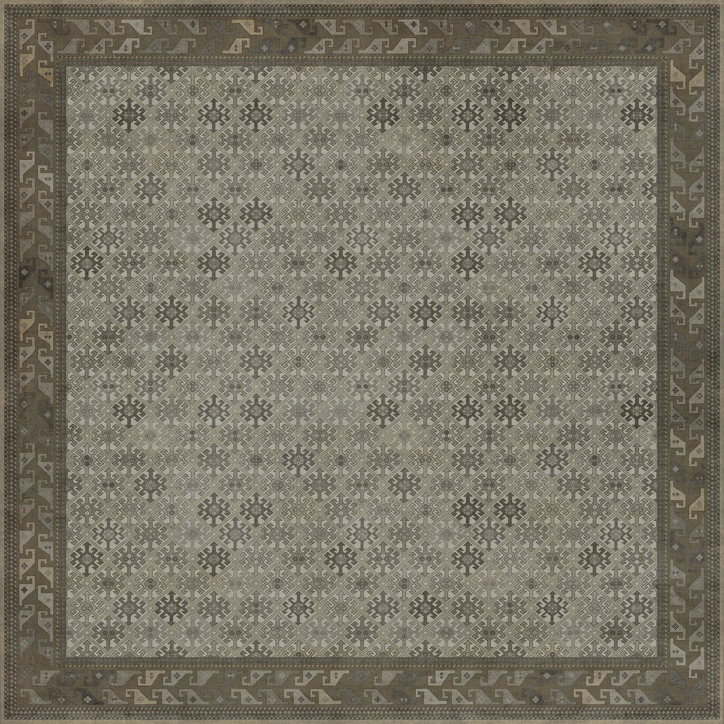 Persian Bazaar - Daghestan - Vokzal 120x120 Vintage Vinyl Floorcloth