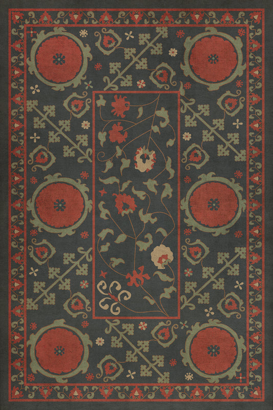 Persian Bazaar - Samarkand - Anora 20x30 Vintage Vinyl Floorcloth