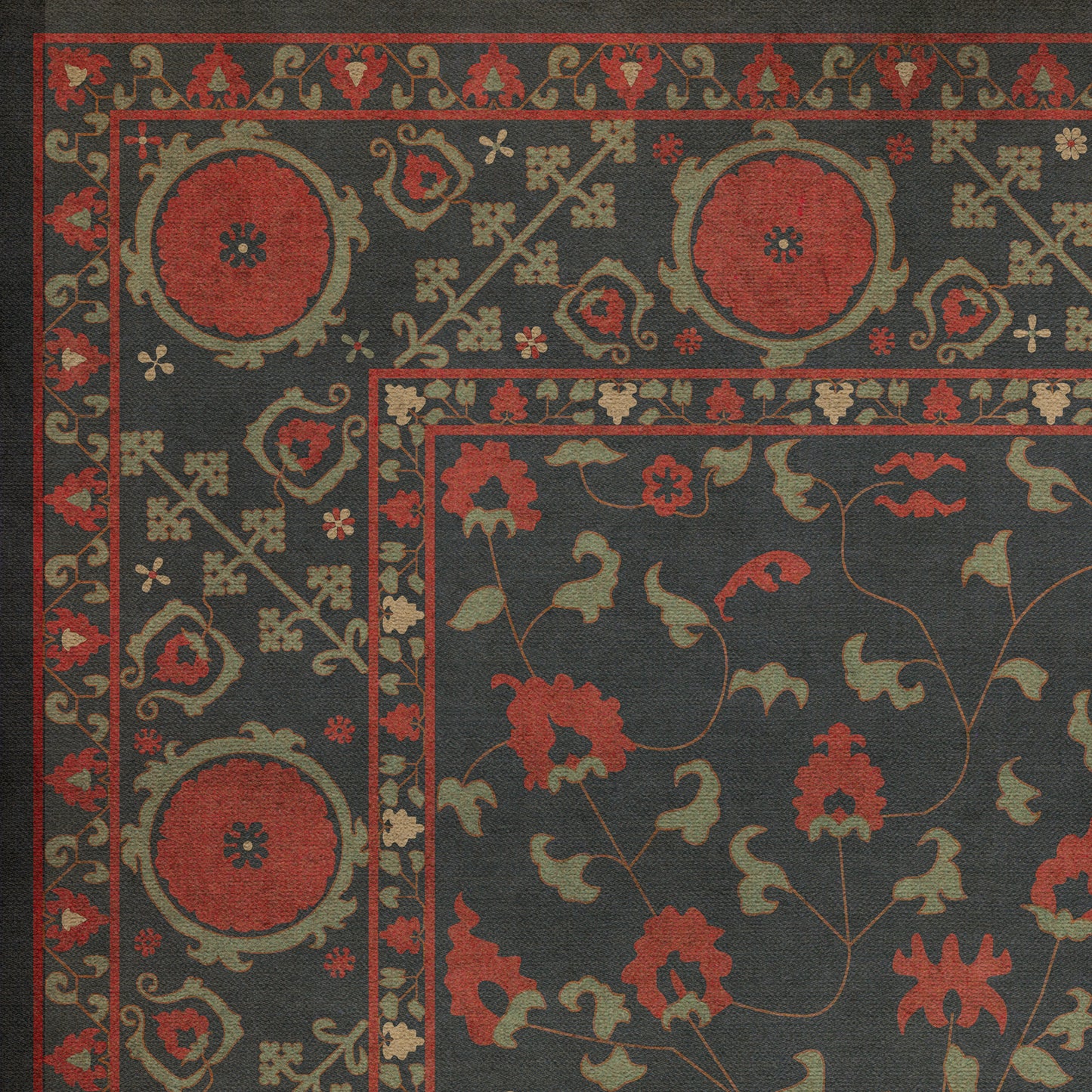 Persian Bazaar - Samarkand - Anora 72x108 Vintage Vinyl Floorcloth