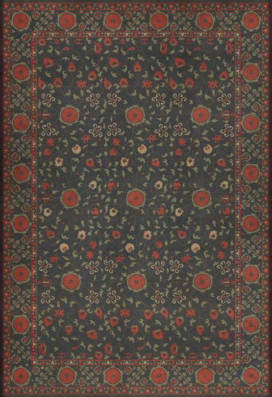 Persian Bazaar - Samarkand - Anora 72x108 Vintage Vinyl Floorcloth