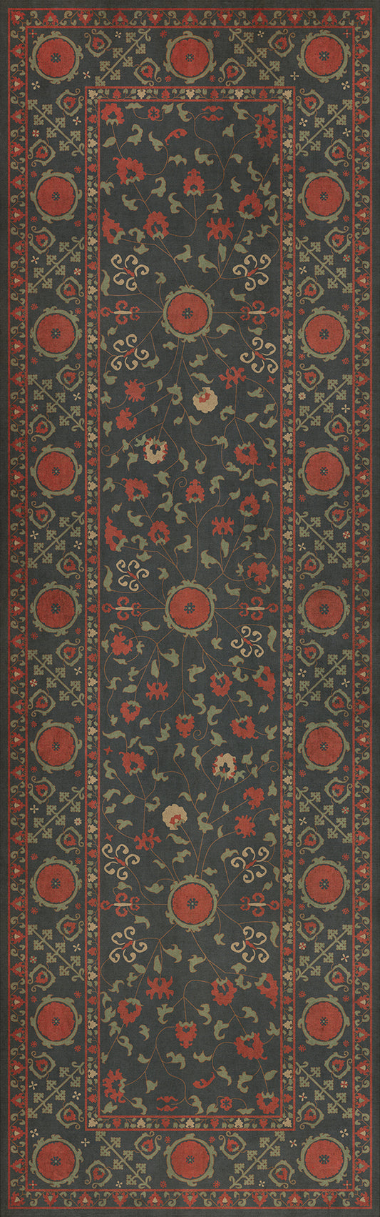 Persian Bazaar - Samarkand - Anora 36x115 Vintage Vinyl Floorcloth
