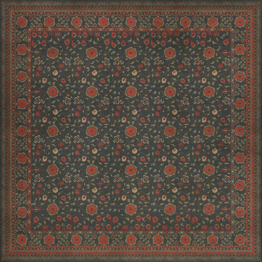 Persian Bazaar - Samarkand - Anora 120x120 Vintage Vinyl Floorcloth