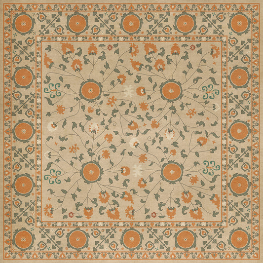 Persian Bazaar - Samarkand - Bahora 60x60 Vintage Vinyl Floorcloth