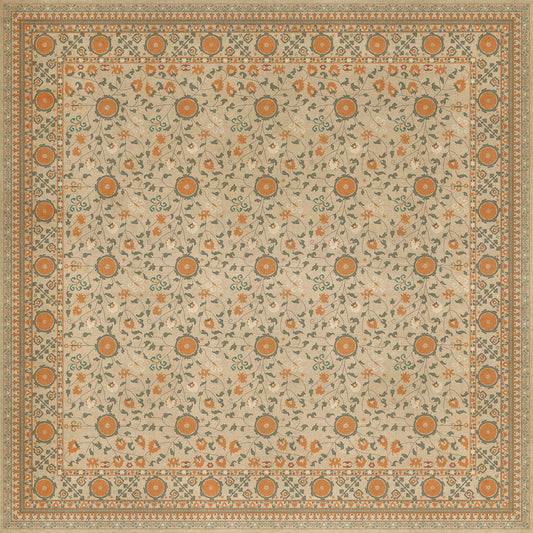 Persian Bazaar - Samarkand - Bahora 120x120 Vintage Vinyl Floorcloth