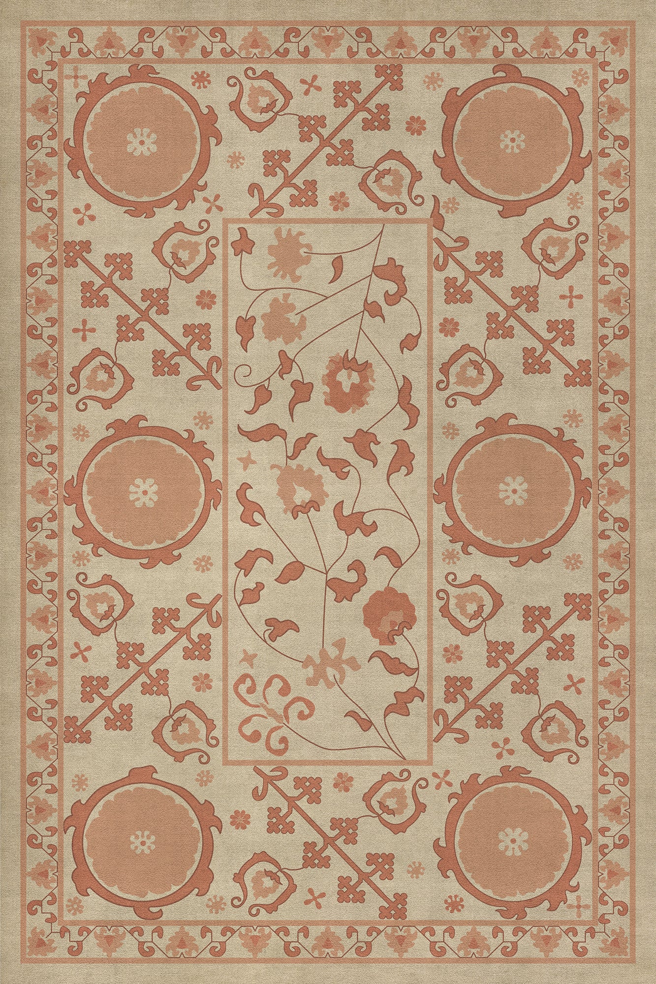 Persian Bazaar - Samarkand - Gazal 20x30 Vintage Vinyl Floorcloth