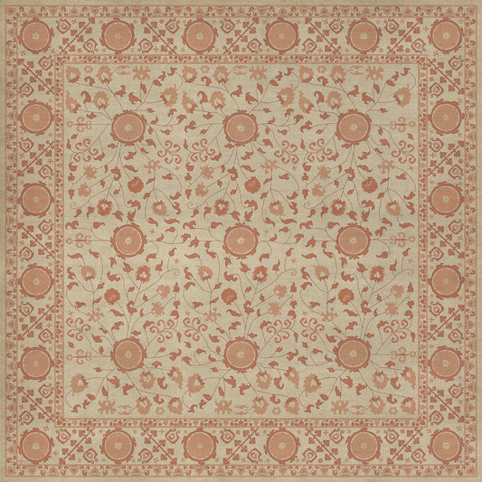 Persian Bazaar - Samarkand - Gazal 72x72 Vintage Vinyl Floorcloth