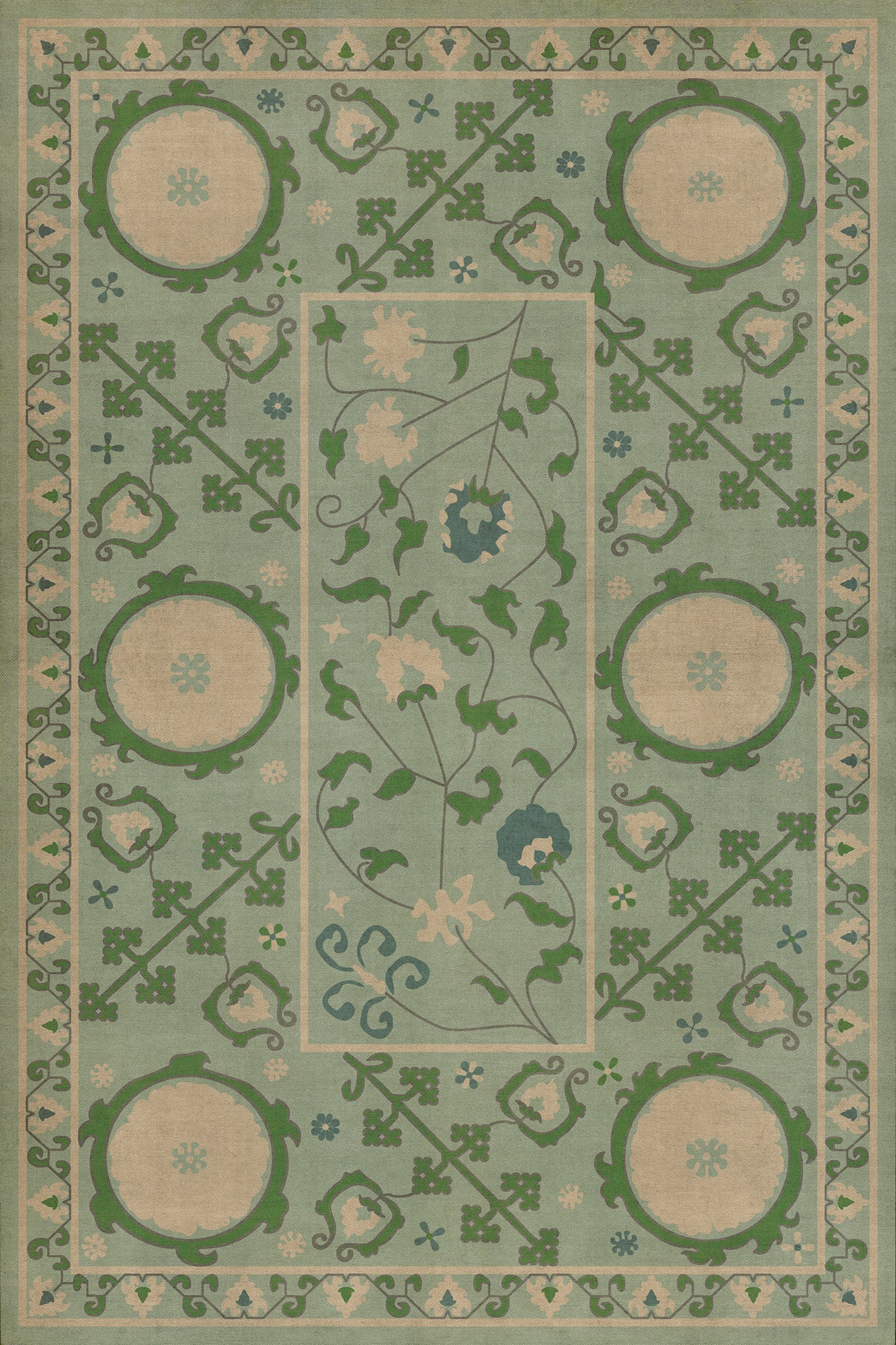 Persian Bazaar - Samarkand - Jonona 24x36 Vintage Vinyl Floorcloth