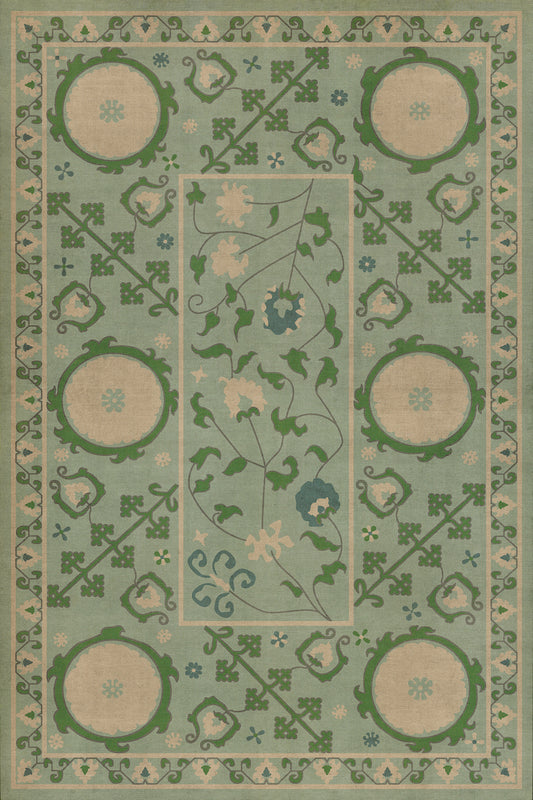 Persian Bazaar - Samarkand - Jonona 24x36 Vintage Vinyl Floorcloth