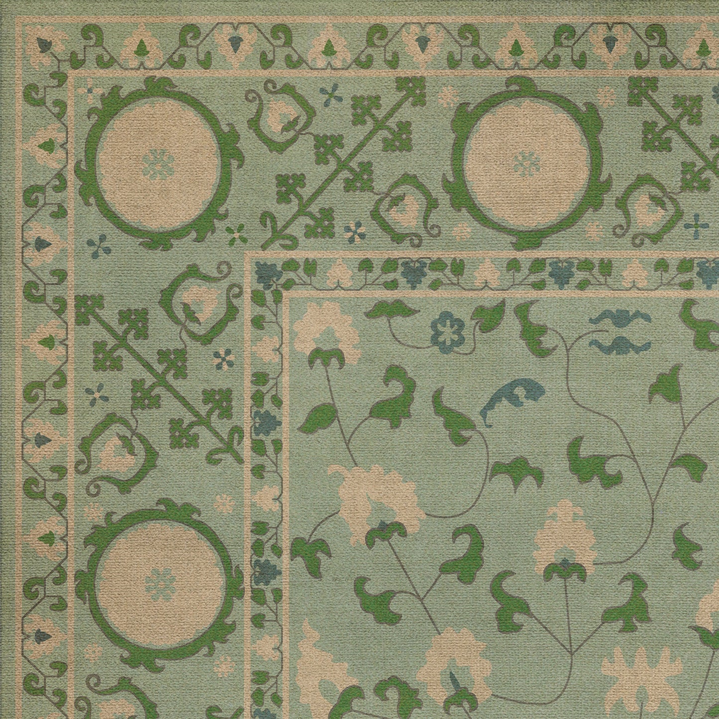 Persian Bazaar - Samarkand - Jonona 72x108 Vintage Vinyl Floorcloth