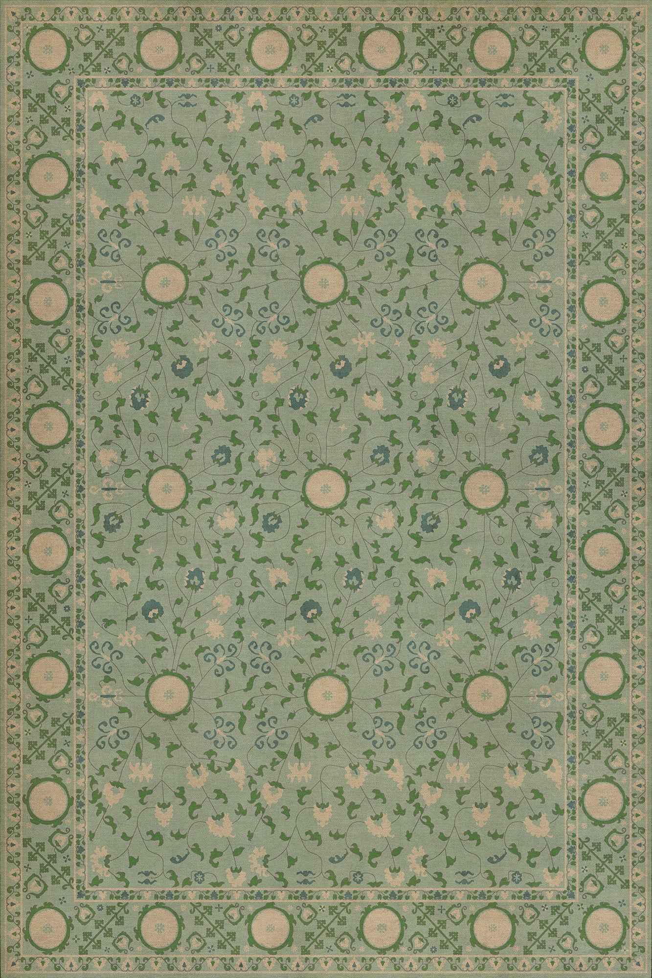 Persian Bazaar - Samarkand - Jonona 72x108 Vintage Vinyl Floorcloth