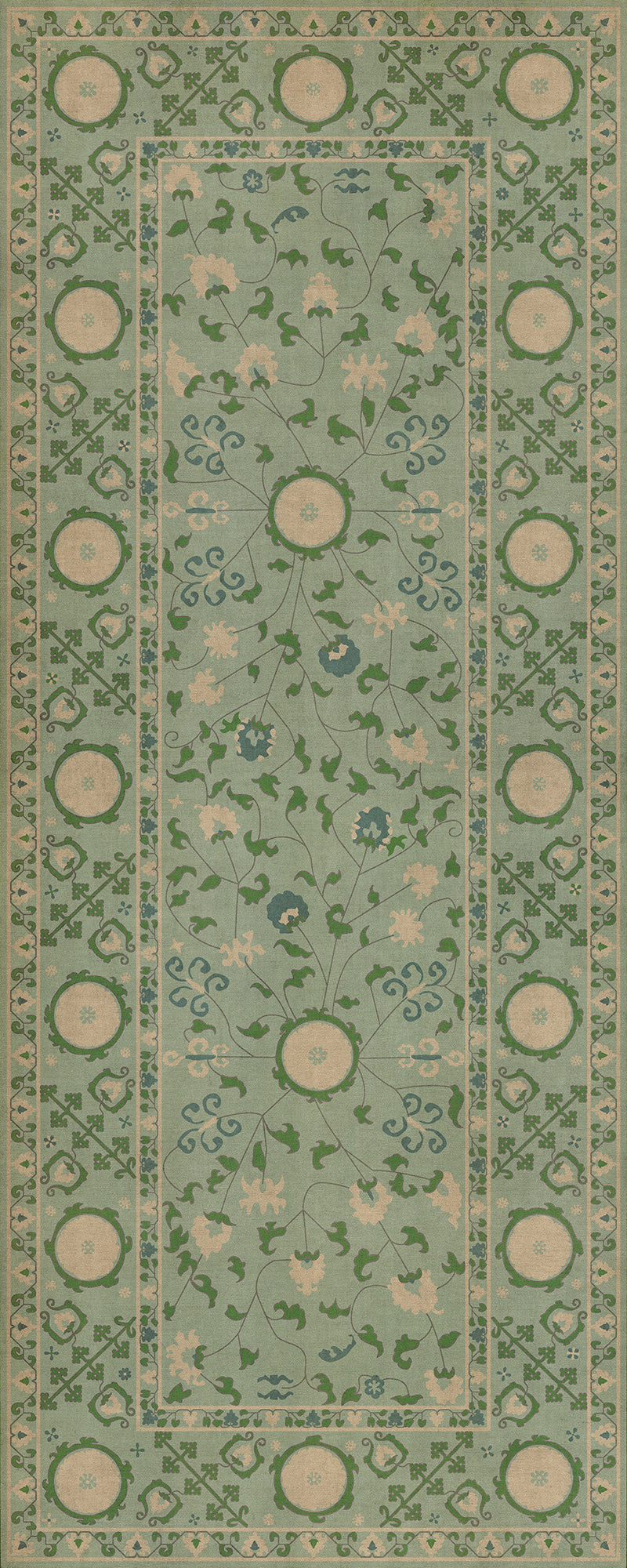 Persian Bazaar - Samarkand - Jonona 36x90 Vintage Vinyl Floorcloth