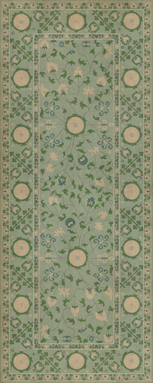 Persian Bazaar - Samarkand - Jonona 36x90 Vintage Vinyl Floorcloth
