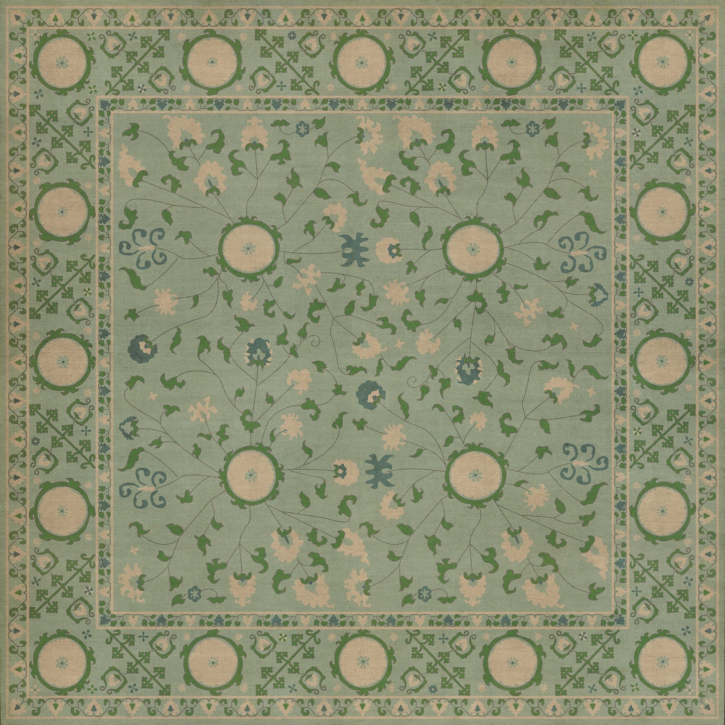 Persian Bazaar - Samarkand - Jonona 60x60 Vintage Vinyl Floorcloth