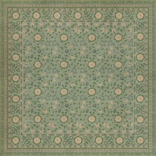 Persian Bazaar - Samarkand - Jonona 96x96 Vintage Vinyl Floorcloth