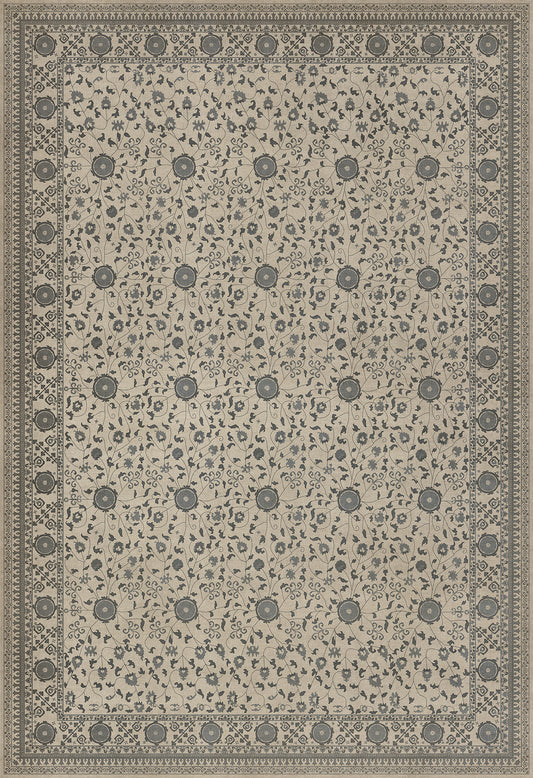 Persian Bazaar - Samarkand - Kul Rang 120x175 Vintage Vinyl Floorcloth