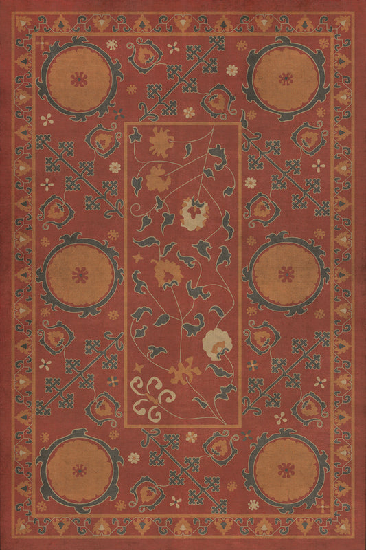 Persian Bazaar - Samarkand - Lola 24x36 Vintage Vinyl Floorcloth